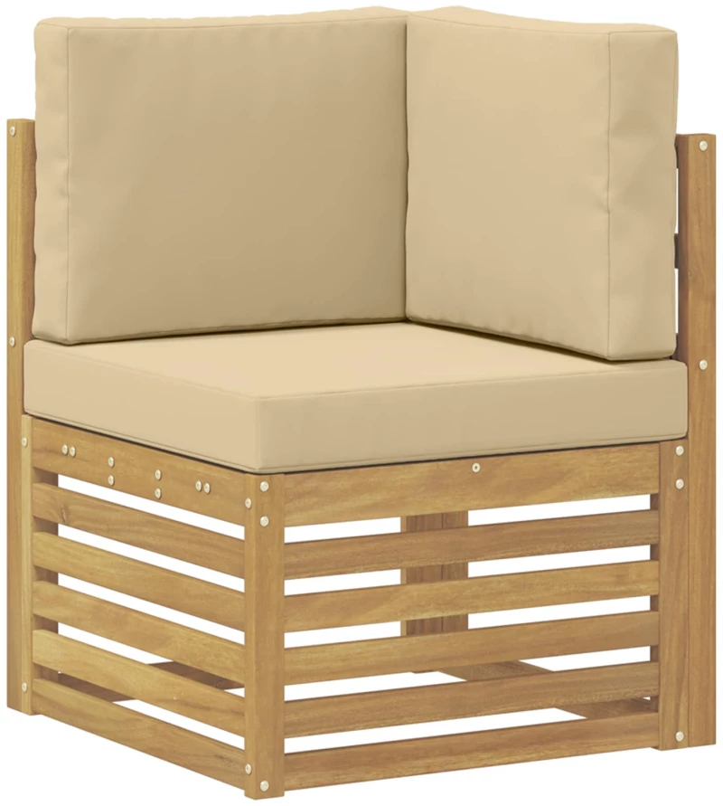 vidaXL Σετ Καναπέ 4 pcs Λευκό και Μπεζ 185,5 x 126,5 x 73 εκ