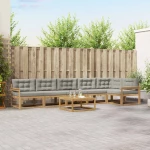 vidaXL Σειρά Καναπέ Εξωτερικού 7 pcs Λευκό και Ανοιχτό Γκρι