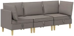 vidaXL Σετ Επίπλων Σαλονιού με μαξιλάρι 3 pcs Taupe Ύφασμα