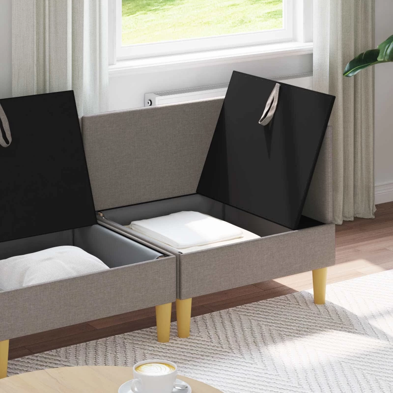 vidaXL Σετ Επίπλων Σαλονιού με μαξιλάρι 3 pcs Taupe Ύφασμα
