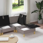 vidaXL Σετ Επίπλων Σαλονιού με μαξιλάρι 4 pcs Taupe Ύφασμα