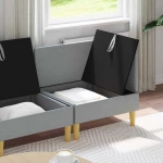 vidaXL Σετ Επίπλων Σαλονιού με μαξιλάρι 4 pcs Ανοιχτό γκρι Ύφασμα