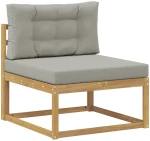 vidaXL Σειρά Καναπέ Εξωτερικού 4 pcs Λευκό και Ανοιχτό Γκρι