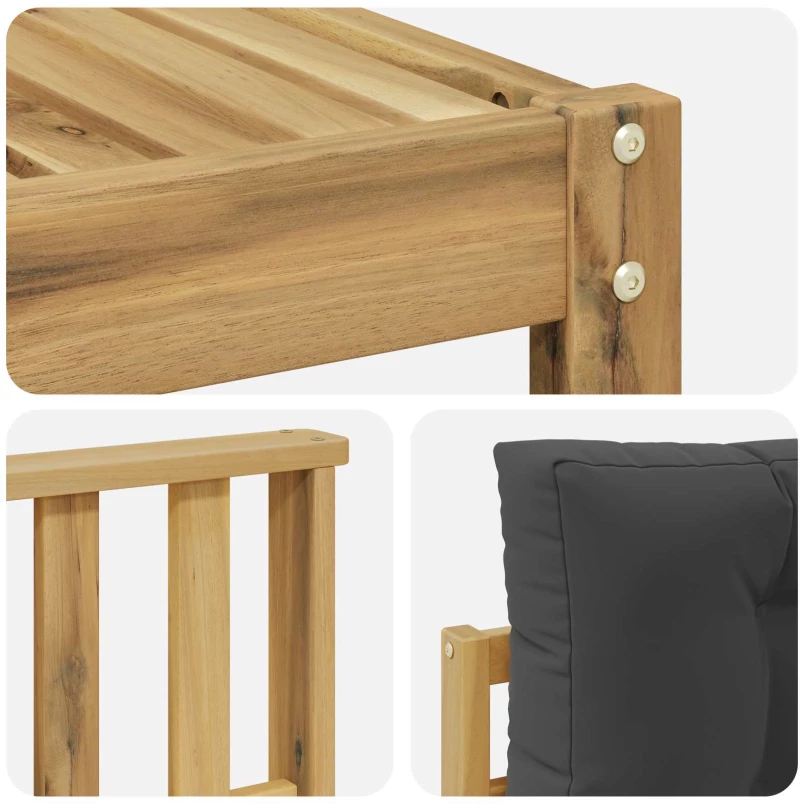 vidaXL Σειρά Καναπέ Εξωτερικού με μαξιλάρι 4 pcs Άσπρο και Ανθρακί