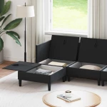vidaXL Σετ Επίπλων Σαλονιού με μαξιλάρι 6 pcs Μαύρο Βελούδο