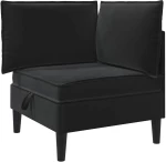 vidaXL Σετ Επίπλων Σαλονιού με μαξιλάρι 6 pcs Μαύρο Βελούδο