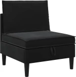 vidaXL Σετ Επίπλων Σαλονιού με μαξιλάρι 6 pcs Μαύρο Βελούδο