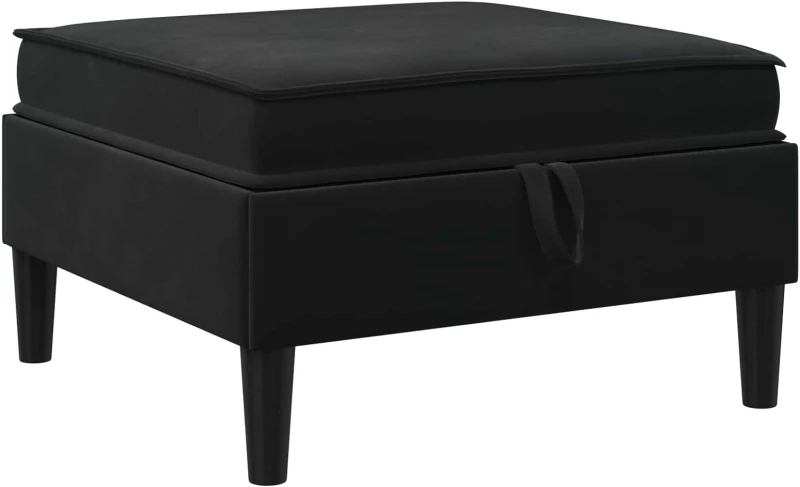 vidaXL Σετ Επίπλων Σαλονιού με μαξιλάρι 6 pcs Μαύρο Βελούδο