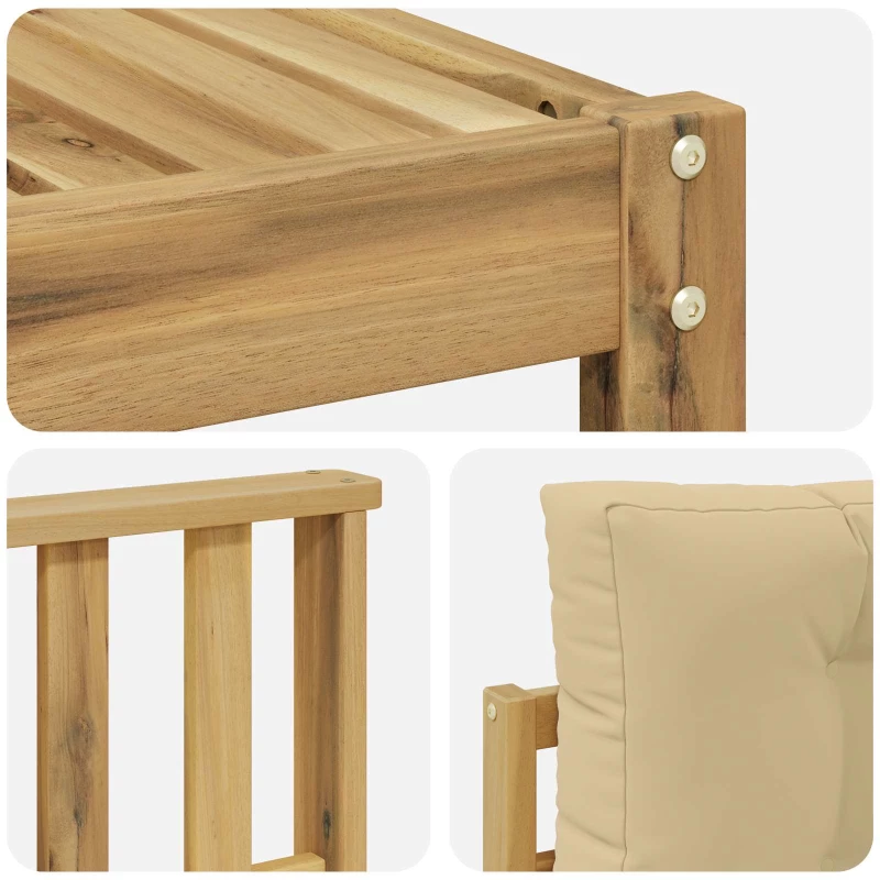 vidaXL Σειρά Καναπέ Εξωτερικού με μαξιλάρι 6 pcs Λευκό και Μπεζ