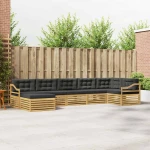 vidaXL Σειρά Καναπέ Εξωτερικού με μαξιλάρι 7 pcs Άσπρο και Ανθρακί