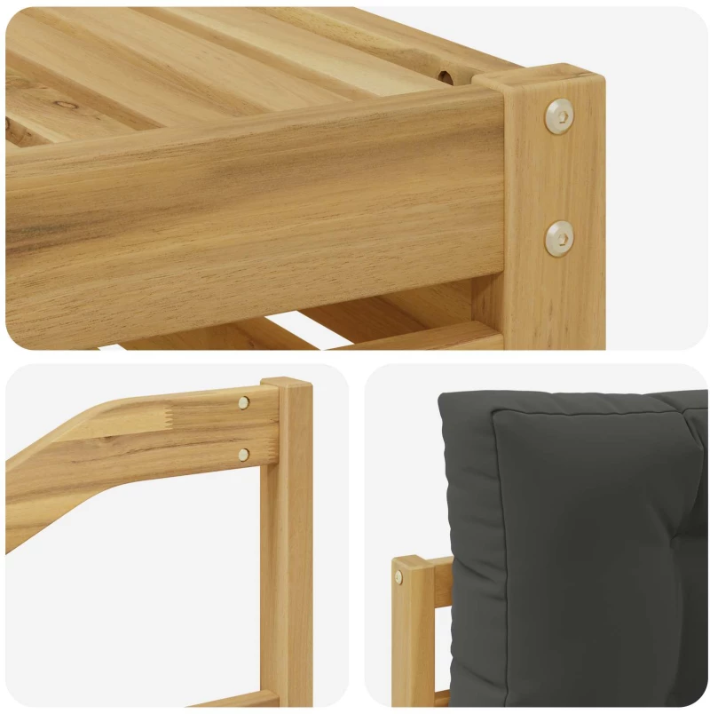 vidaXL Σειρά Καναπέ Εξωτερικού με μαξιλάρι 7 pcs Άσπρο και Ανθρακί