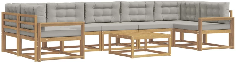 vidaXL Σειρά Καναπέ Εξωτερικού 6 pcs Λευκό και Ανοιχτό Γκρι