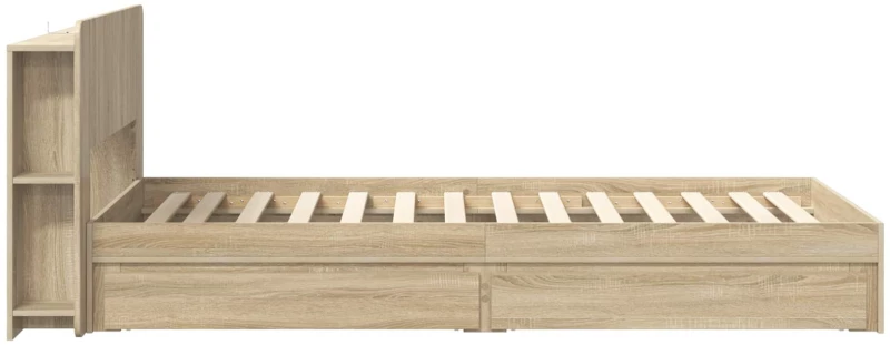 vidaXL Σκελετός κρεβατιού με αποθήκευση Sonoma Δρυς 75 x 190 cm