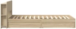 vidaXL Σκελετός κρεβατιού με αποθήκευση Sonoma Δρυς 75 x 190 cm