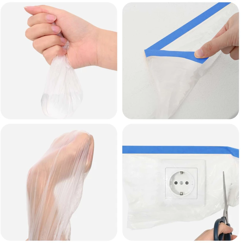vidaXL Ταινία μάσκας με κόλλα 6 pcs Διαφανές και Μπλε 110 x 2000 εκ.