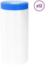 vidaXL Ταινία μάσκας με κόλλα 12 pcs Διαφανές και Μπλε 210 x 2000 εκ.