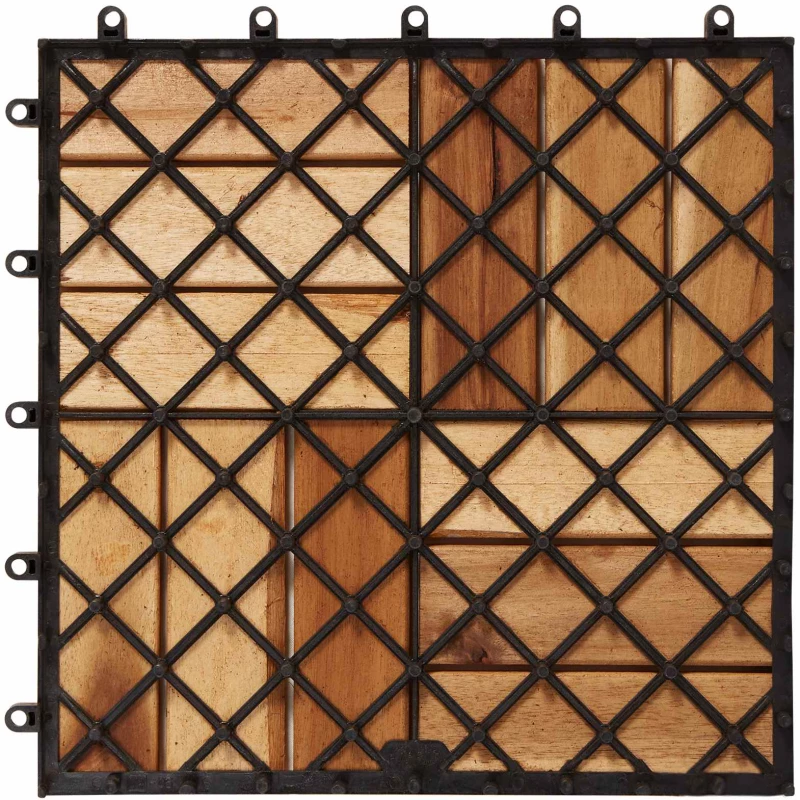 vidaXL Πλάκα Κατασκευής 20 pcs Καφέ 30 x 30 cm Ξύλο Ακακίας