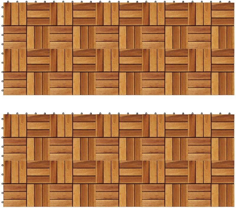 vidaXL Πλάκα Κατασκευής 20 pcs Καφέ 30 x 30 cm Ξύλο Ακακίας