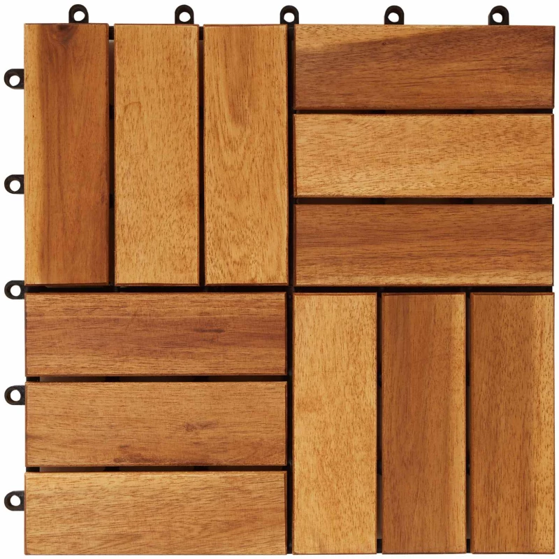 vidaXL Πλάκα Κατασκευής 20 pcs Καφέ 30 x 30 cm Ξύλο Ακακίας