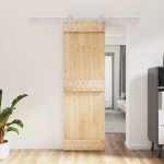 vidaXL Συρόμενη Πόρτα Φυσικό και Λευκό 70 x 210 cm