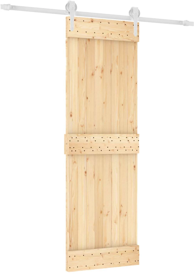 vidaXL Συρόμενη Πόρτα Φυσικό και Λευκό 70 x 210 cm