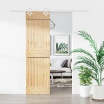 vidaXL Συρόμενη Πόρτα Φυσικό και Λευκό 70 x 210 cm