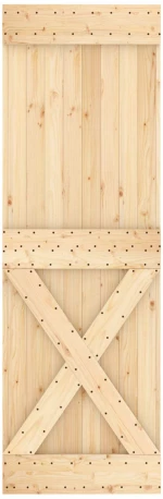 vidaXL Συρόμενη Πόρτα Φυσικό και Λευκό 70 x 210 cm