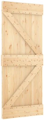 vidaXL Συρόμενη Πόρτα Φυσικό και Μαύρο 85 x 210 cm