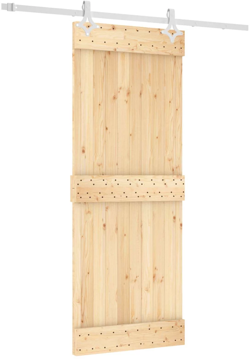 vidaXL Συρόμενη Πόρτα Φυσικό και Λευκό 80 x 210 cm