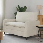 vidaXL Καναπές Κρεμ 126 x 81 x 87,5 εκ Βελούδο