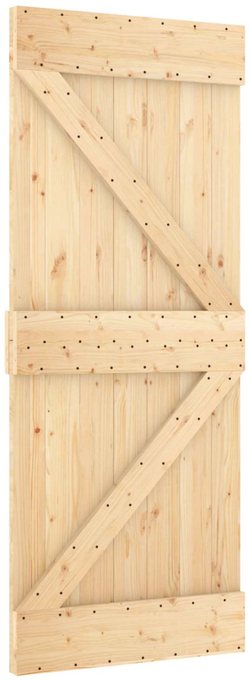 vidaXL Συρόμενη Πόρτα Φυσικό και Λευκό 85 x 210 cm