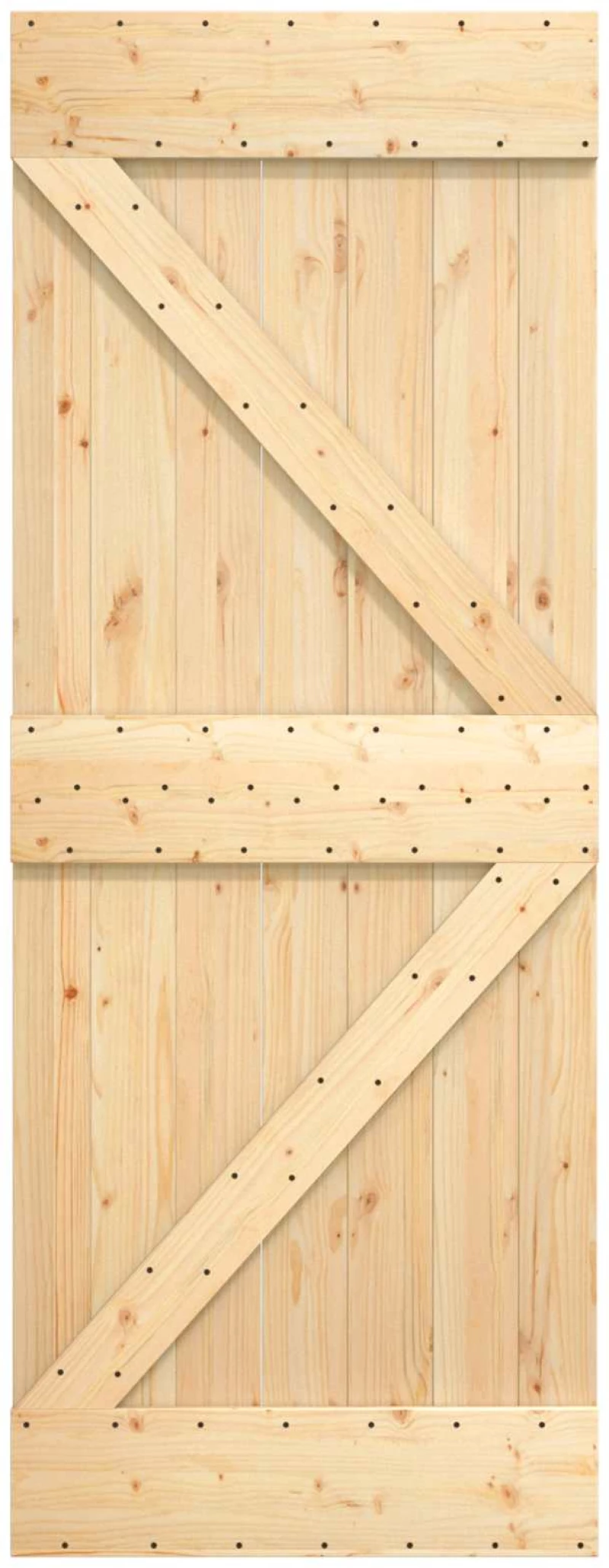 vidaXL Συρόμενη Πόρτα Φυσικό και Λευκό 85 x 210 cm