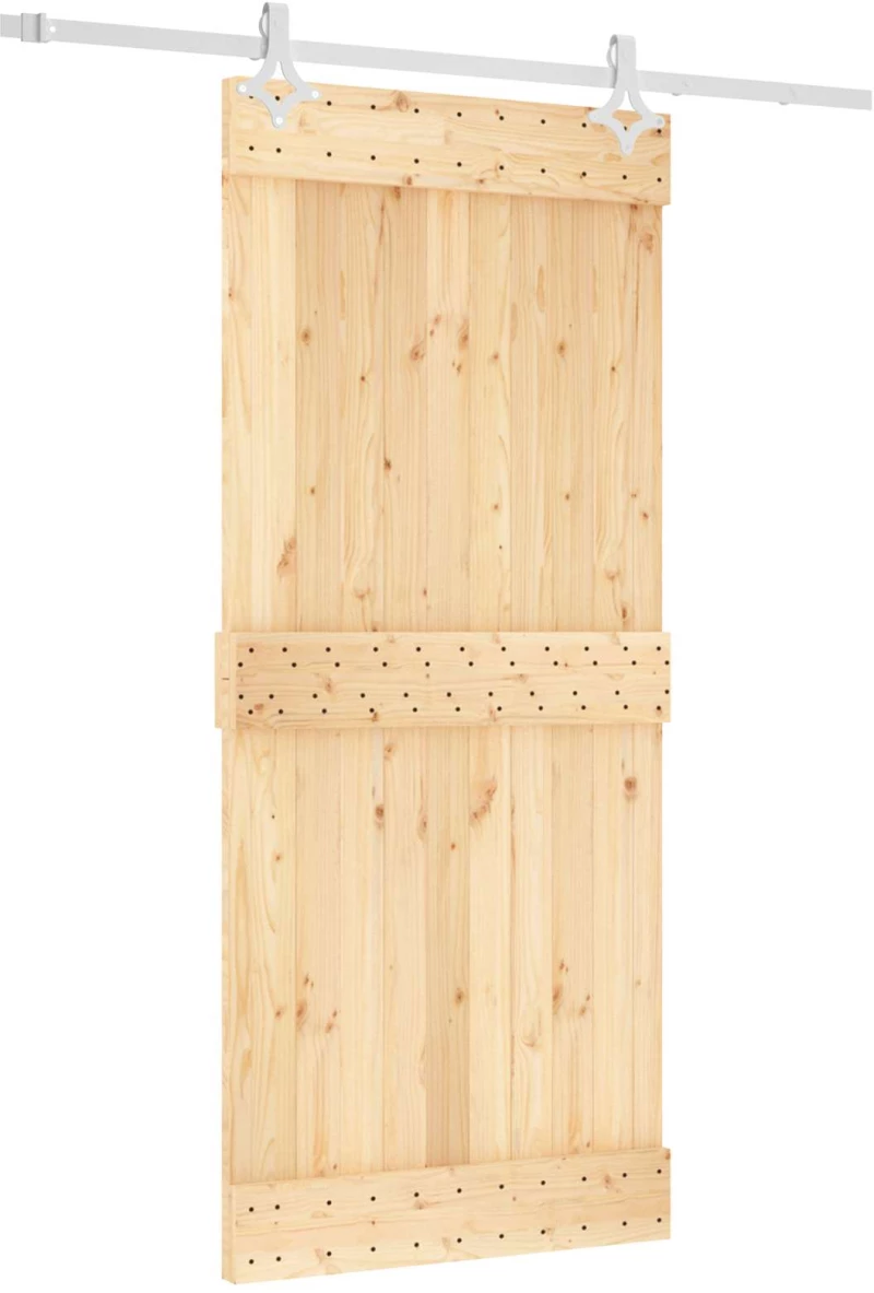 vidaXL Συρόμενη Πόρτα Φυσικό και Λευκό 90 x 210 cm