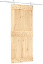 vidaXL Συρόμενη Πόρτα Φυσικό και Λευκό 90 x 210 cm