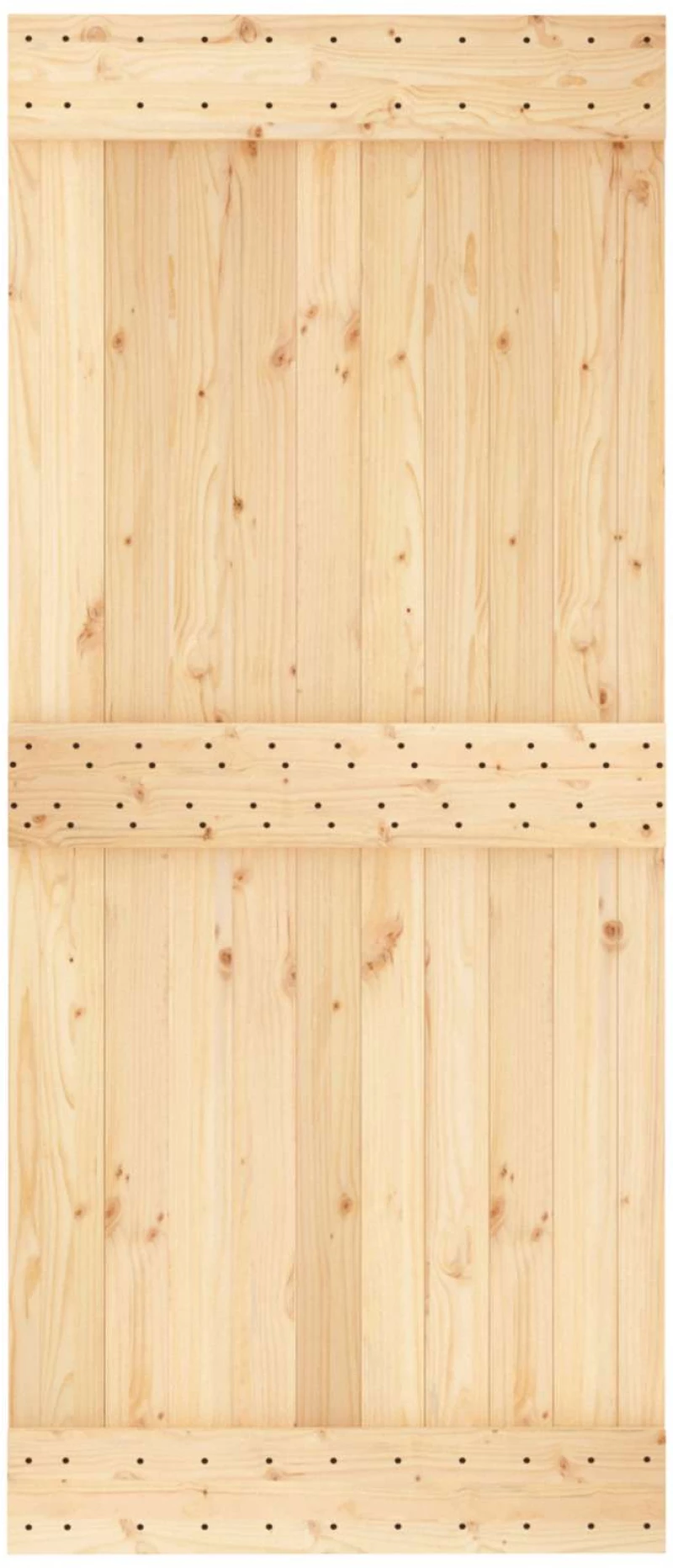 vidaXL Συρόμενη Πόρτα Φυσικό και Λευκό 90 x 210 cm