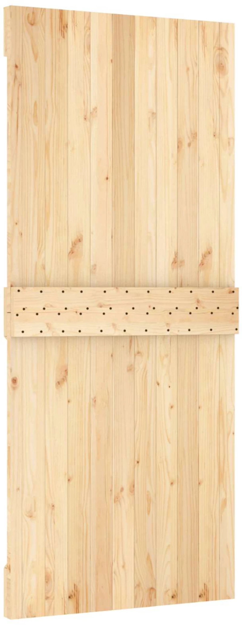 vidaXL Συρόμενη Πόρτα Φυσικό και Λευκό 90 x 210 cm