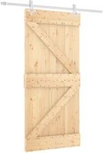 vidaXL Συρόμενη Πόρτα Φυσικό και Λευκό 95 x 210 cm