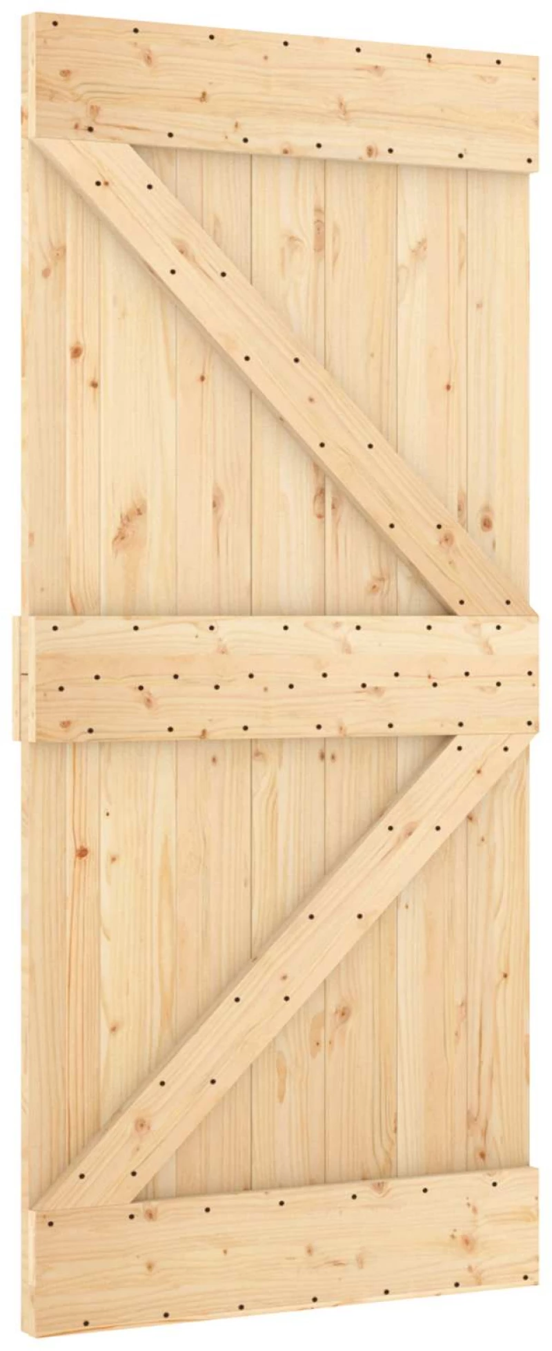 vidaXL Συρόμενη Πόρτα Φυσικό και Λευκό 95 x 210 cm