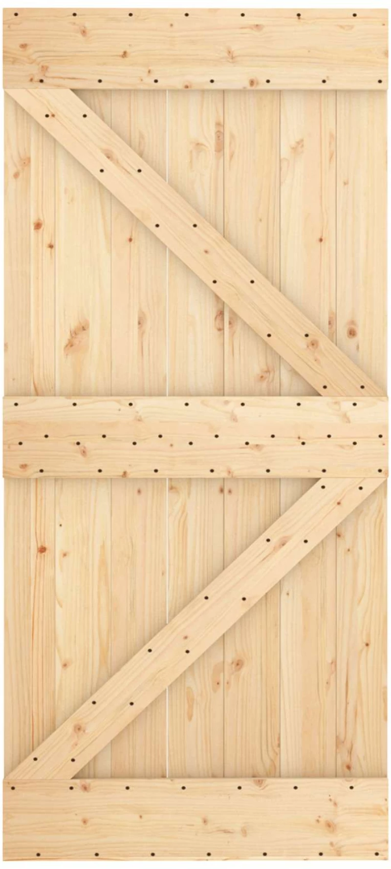 vidaXL Συρόμενη Πόρτα Φυσικό και Λευκό 95 x 210 cm