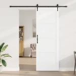 vidaXL Συρόμενη Πόρτα ORKDAL Λευκό 83 x 232 εκ. Μασίφ Ξύλο Πεύκου