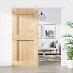 vidaXL Συρόμενη Πόρτα Φυσικό και Λευκό 95 x 210 cm