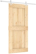 vidaXL Συρόμενη Πόρτα Φυσικό και Λευκό 95 x 210 cm