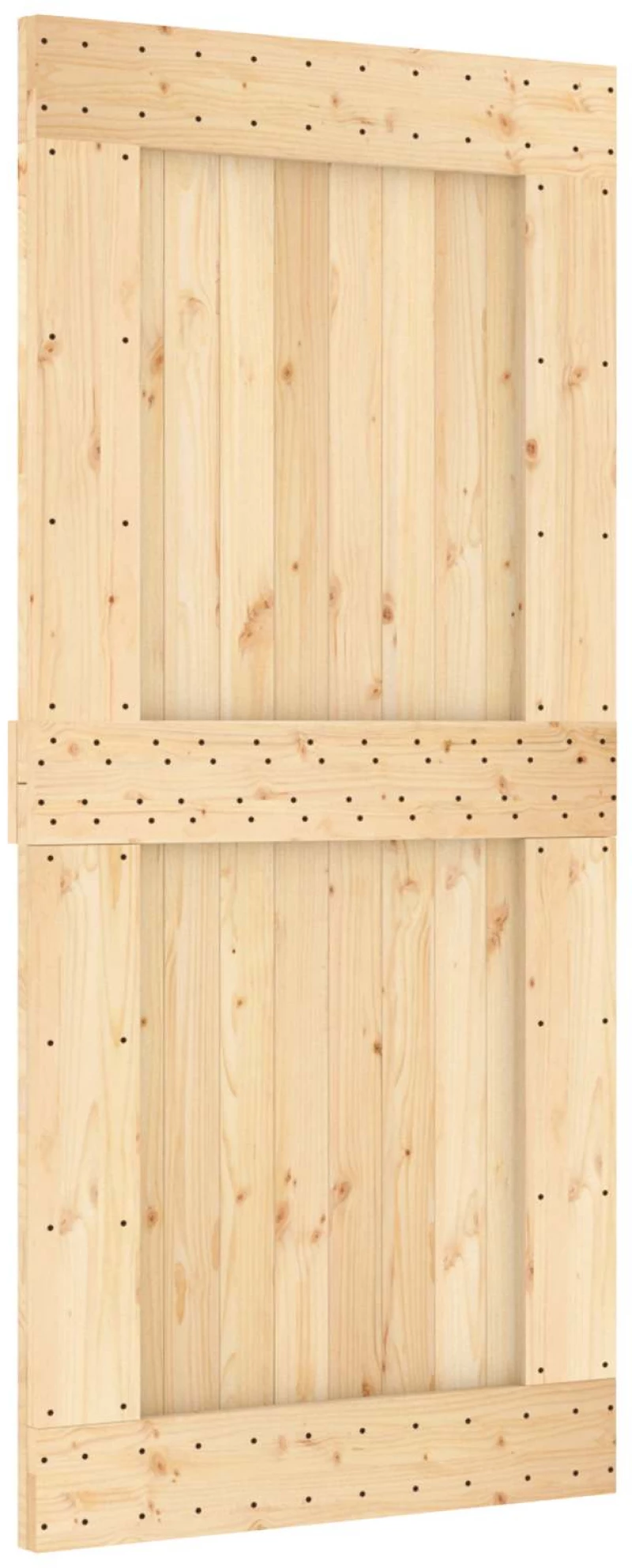 vidaXL Συρόμενη Πόρτα Φυσικό και Λευκό 95 x 210 cm