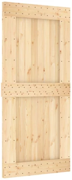 vidaXL Συρόμενη Πόρτα Φυσικό και Λευκό 95 x 210 cm