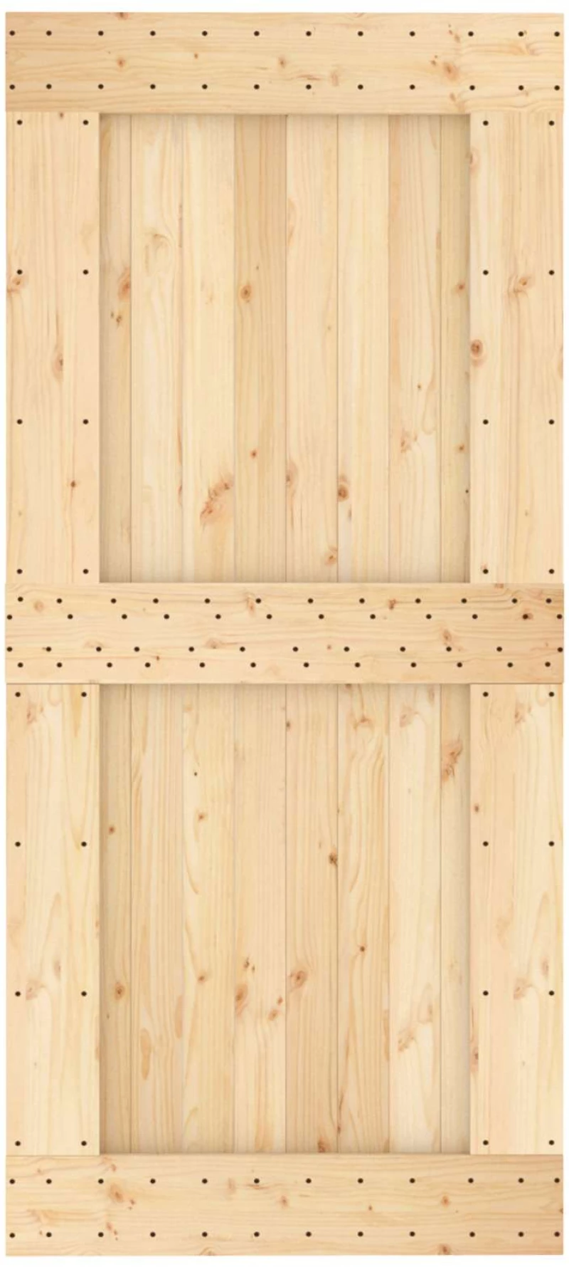 vidaXL Συρόμενη Πόρτα Φυσικό και Λευκό 95 x 210 cm