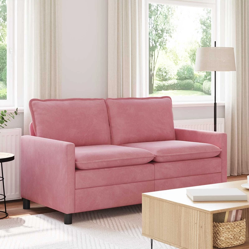 vidaXL Καναπές Ροζ 156 x 81 x 87,5 εκ Βελούδο