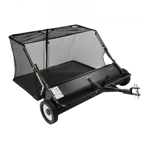 Sweeper VEVOR Tow Behind Lawn Sweeper, 122cm Pull Behind Yard Sweeper, 26 cu.ft Hopper Bag Capacity, Συλλέκτης φύλλων και γρασιδιού με σχοινί απόρριψης, ρυθμιζόμενο ύψος σάρωσης, σάρωθρες κήπου για αγρόκτημα γκαζόν