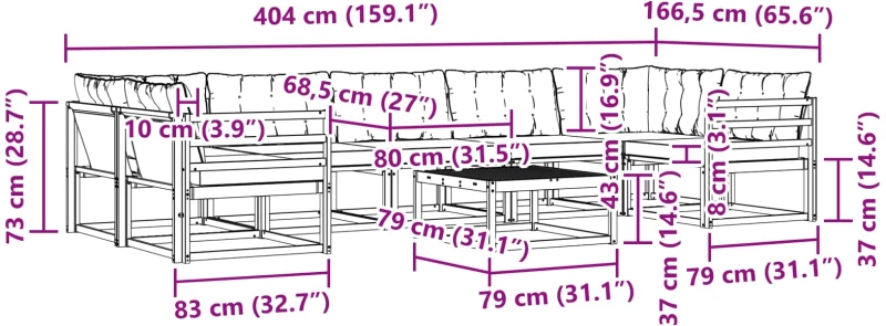 vidaXL Σειρά Καναπέ Εξωτερικού 8 pcs Λευκό και Ανοιχτό Γκρι