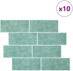 vidaXL Πλακάκι Subway 10 pcs Γκρι Πράσινο 29 x 21 εκ