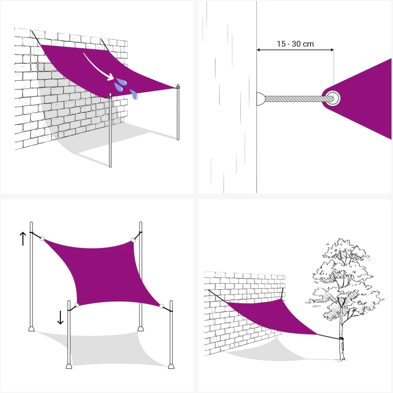 vidaXL Ικανότητα Σκίασης Μπλε και άσπρο 2,5 x 3,5 m HDPE